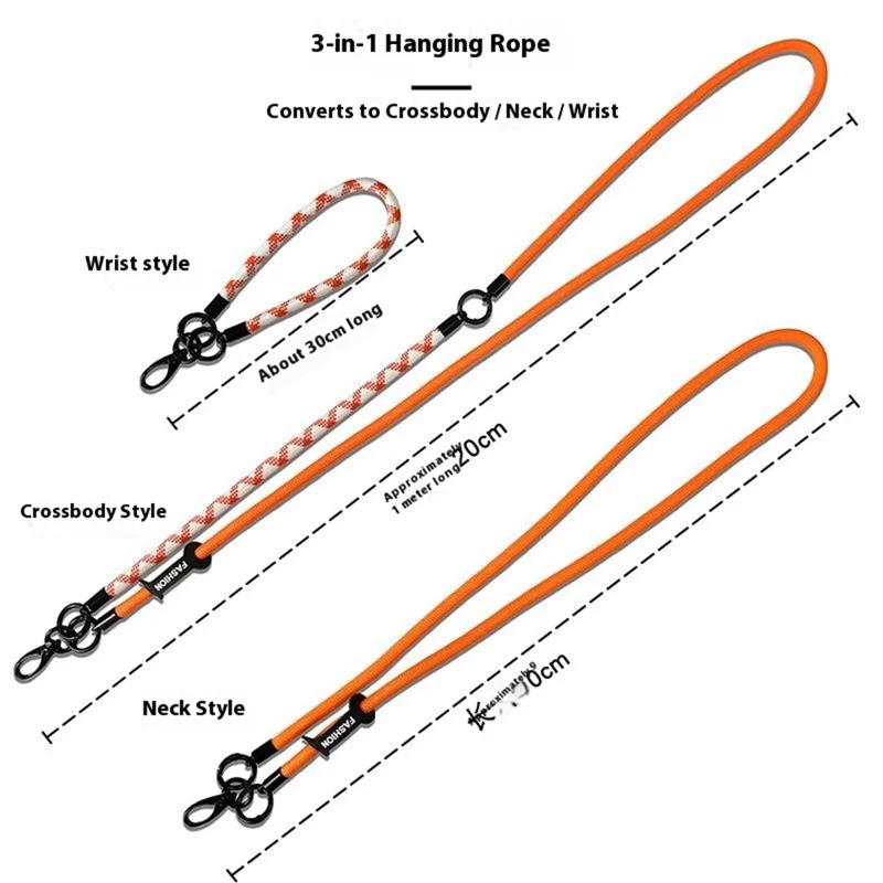 8mm Detachable Phone Strap Crossbody Neck Lanyard with Phone Tether Tabs for Outdoor - Green Y
