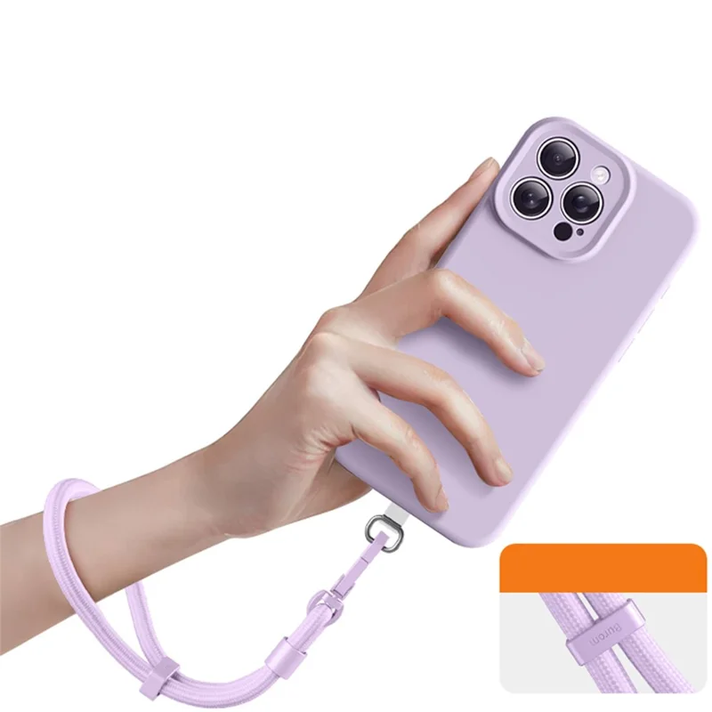 BUROM Telefonowy Pasek Na Nadgarstek Składany 15 cm Regulowany Obracający Się Sznurowadło Z Nylonu Z Końcówkami - Czarny