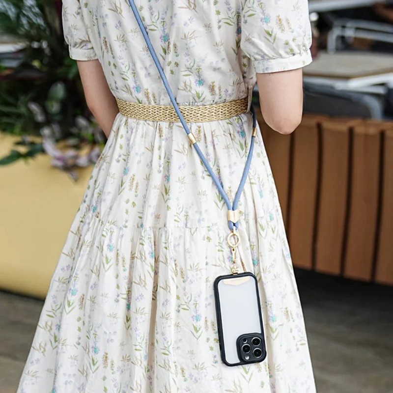 LEEU DESIGN 160cm 3 in 1 Phone Lanyard Adjustable Anti-Theft Neck Strap Detachable Wrist Strap with Gold Tether Tab - Yellow + Green