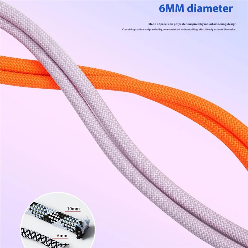 LEEU DESIGN 160 cm crossbody telefonlanyard i polyester justérbart halsbånd med sikkerhedsclip - Sort