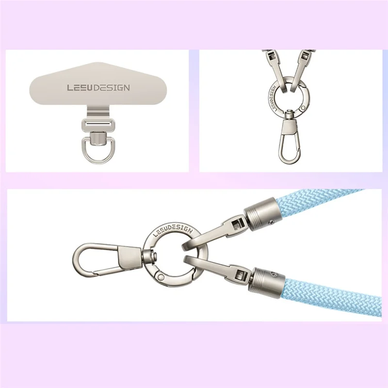 LEEU DESIGN 120 cm Ramię na telefon z poliestru z zakładką zaciskową – Czarny + Czerwony + Biały