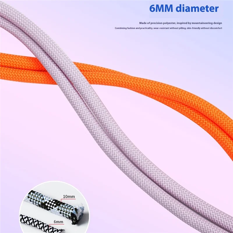 LEEU DESIGN 25 cm Remyk na Telefon na Nadgarstek Przeciwwagowy Zestaw Zawieszek z Kotwicą z Poliestru - Pomarańczowy + Czerwony + Biały