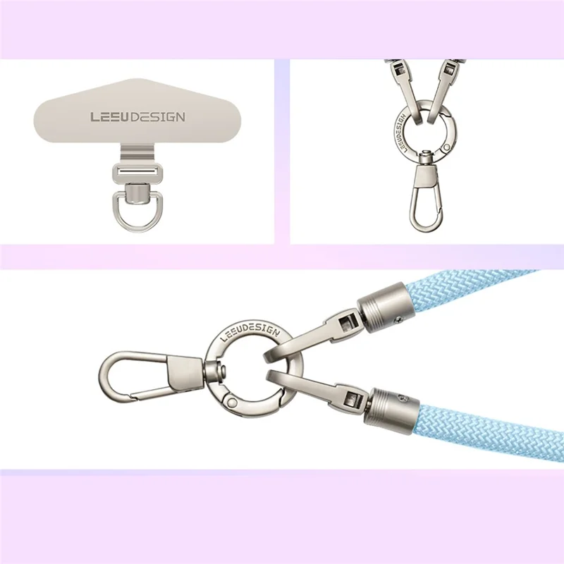 LEEU DESIGN 25 cm Remyk na Telefon na Nadgarstek Przeciwwagowy Zestaw Zawieszek z Kotwicą z Poliestru - Pomarańczowy + Czerwony + Biały