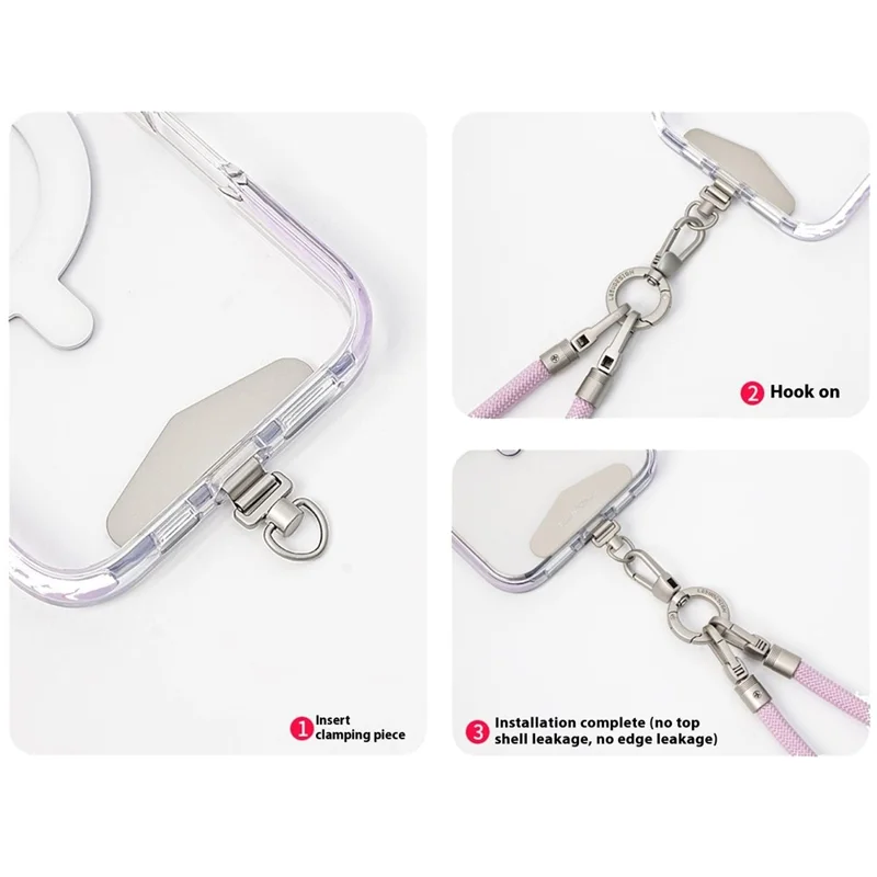 LEEU DESIGN 25 cm Remyk na Telefon na Nadgarstek Przeciwwagowy Zestaw Zawieszek z Kotwicą z Poliestru - Pomarańczowy + Czerwony + Biały