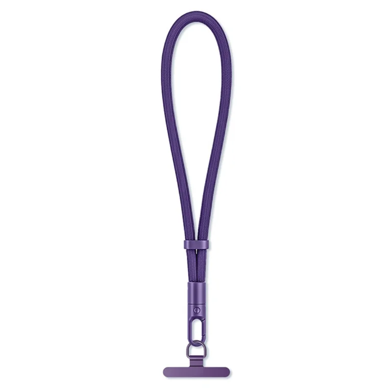 30cm Upgraded Phone Wrist Strap Self Locking Anti Drop Lanyard with Stainless Steel Tether Tab for Mobile Phone - Dark Purple