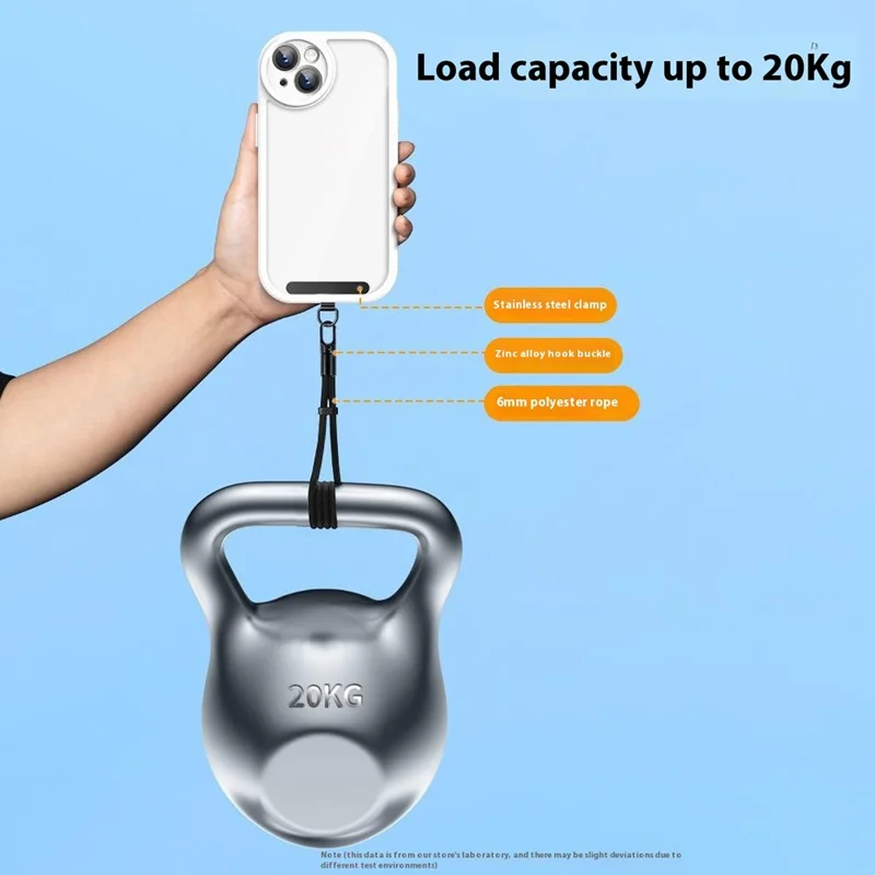 30cm Upgraded Phone Wrist Strap Self Locking Anti Drop Lanyard with Stainless Steel Tether Tab for Mobile Phone - Black