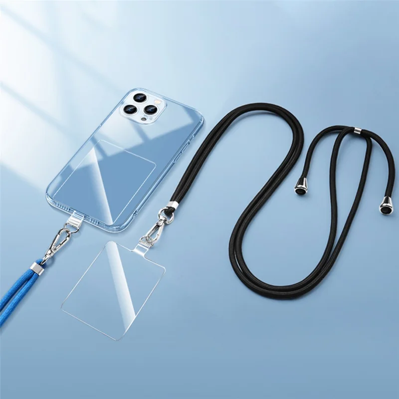 55 x 70mm Clear TPU Phone Tether Tab for Phone Case Ultra Thin Cellphone Lanyard Patch with D Ring Buckle