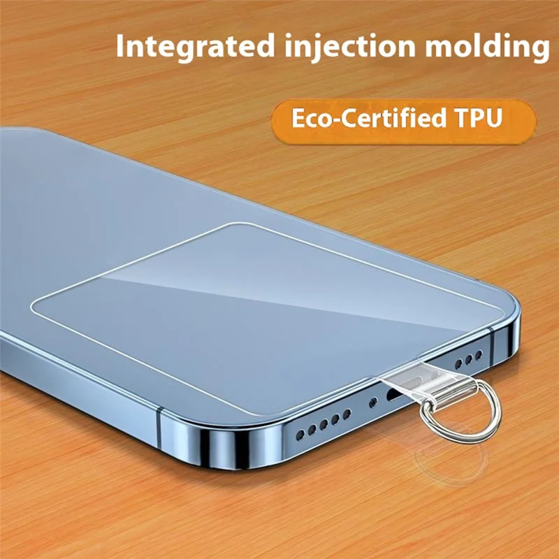 55 x 70mm Clear TPU Phone Tether Tab for Phone Case Ultra Thin Cellphone Lanyard Patch with D Ring Buckle
