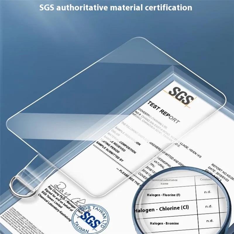 55 x 70mm Clear TPU Phone Tether Tab for Phone Case Ultra Thin Cellphone Lanyard Patch with D Ring Buckle