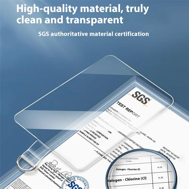 Przezroczysta zakładka zaciskowa TPU 55 x 90 mm do etui na telefon, nadajnik paska komórkowego o ultra cienkiej konstrukcji z klamrą D-ring