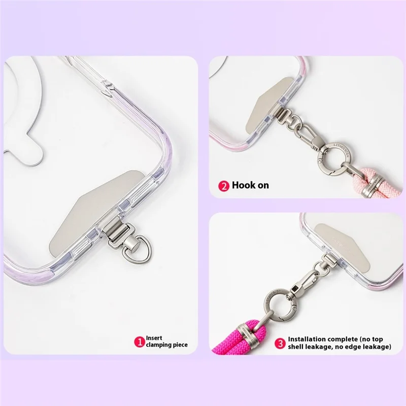 LEEU DESIGN 120cm Crossbody Phone Lanyard 8mm Polyester Rope Neck Strap with Tether Tab - Desert Gold