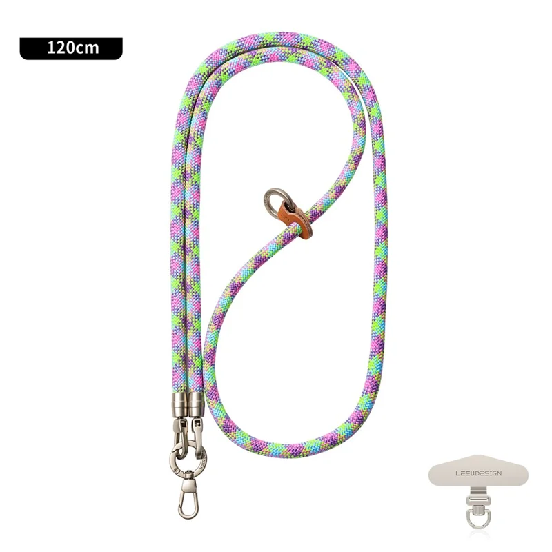 LEEU DESIGN 120 cm Kolorowy Ramię Sznurka Telefonicznego 8 mm Sznurowy Pasek z Poliestru z Zatyczką - Kolorowy