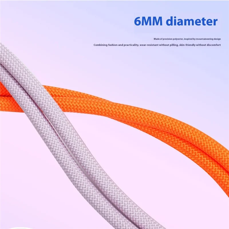 LEEU DESIGN 120cm Phone Lanyard Crossbody 6mm Polyester Neck Strap with Gold Tether Tab - Aromatherapy Purple