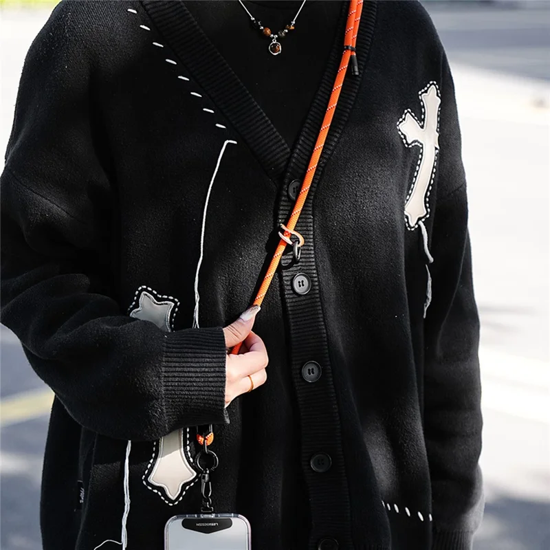 LEEU DESIGN 120cm Phone Lanyard Crossbody 6mm Polyester Neck Strap with Black Tether Tab - Aromatherapy Purple