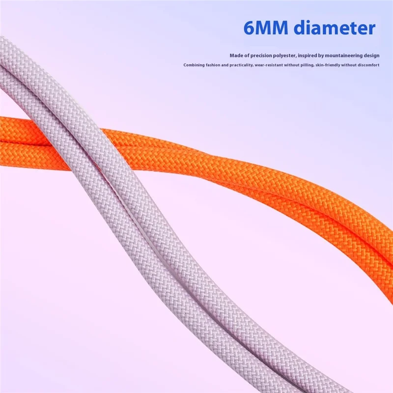 LEEU DESIGN 120cm Phone Lanyard Crossbody 6mm Polyester Neck Strap with Black Tether Tab - Aromatherapy Purple