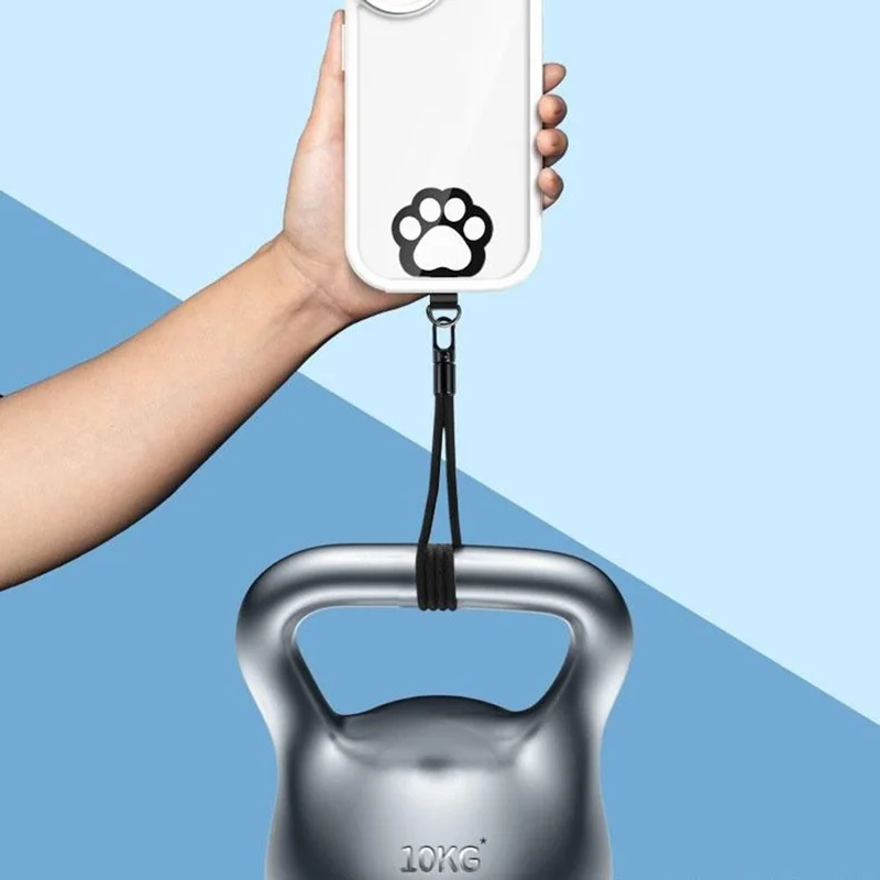 Cute Cat Paw Shape Soft TPU Phone Tether Tab for Phone Case Ultra Thin Cellphone Lanyard Patch - Black