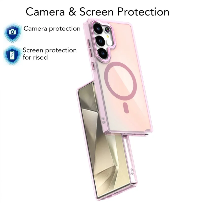 For Samsung Galaxy S26 Ultra Magnetic Case Color Changing TPU Phone Back Cover - Black