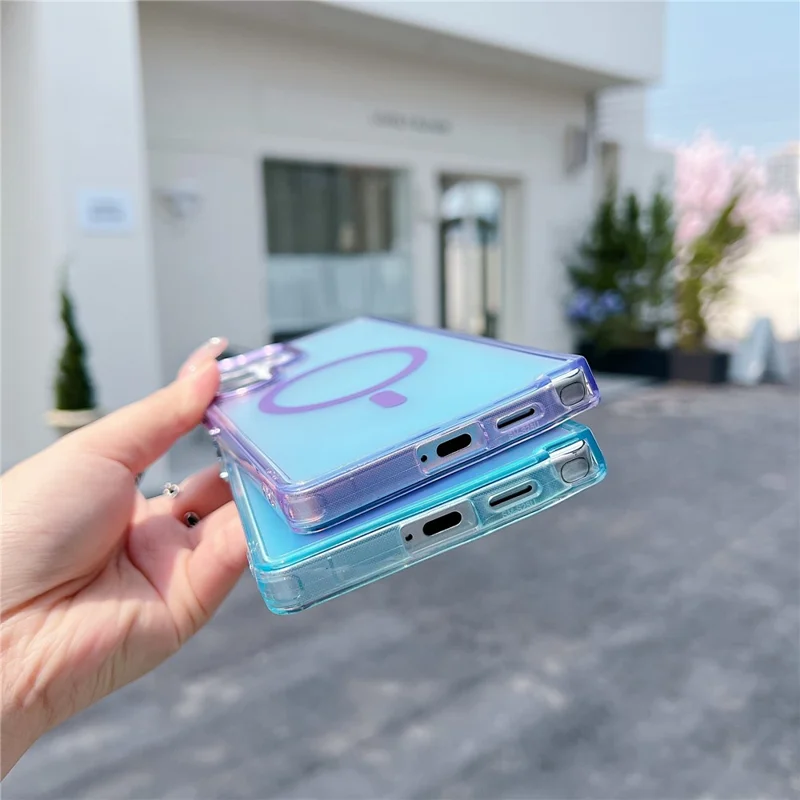 For Samsung Galaxy S26 Ultra Magnetic Case Color Changing TPU Phone Back Cover - Black