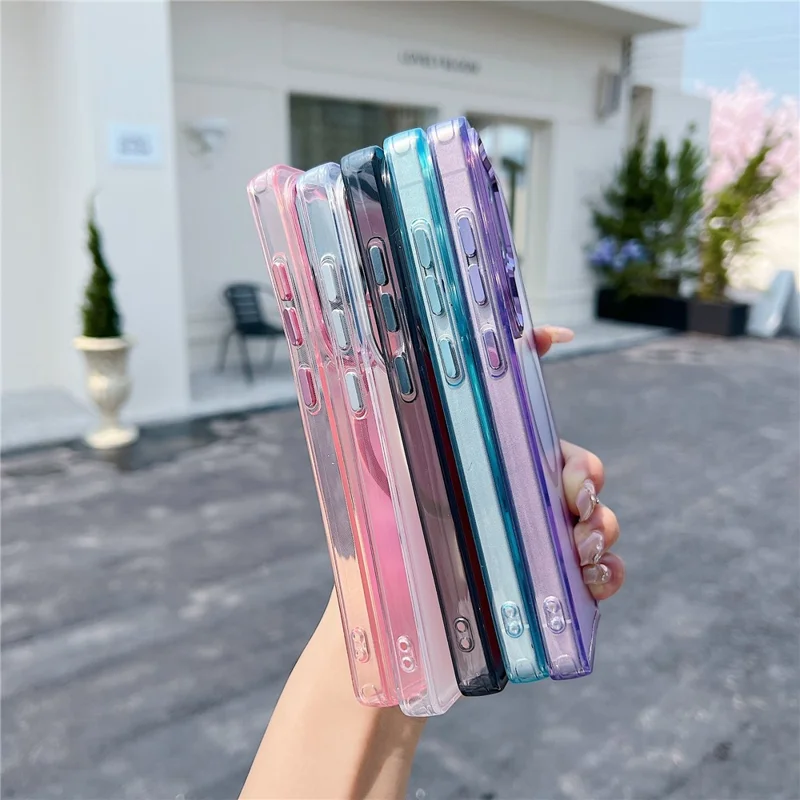 For Samsung Galaxy S26 Ultra Magnetic Case Color Changing TPU Phone Back Cover - Black