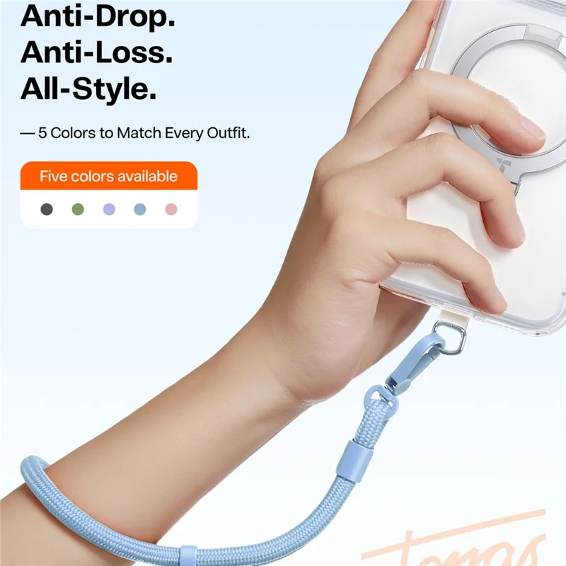 TORRAS LoopGo Flex Handgelenk-Handygurt Kamera Kopfhörer Anti-Drop-Gurt mit Befestigungsklammer - Blau