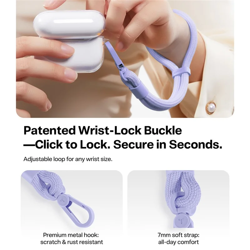 TORRAS LoopGo Flex Handgelenk-Handygurt Kamera Kopfhörer Anti-Drop-Gurt mit Befestigungsklammer - Blau