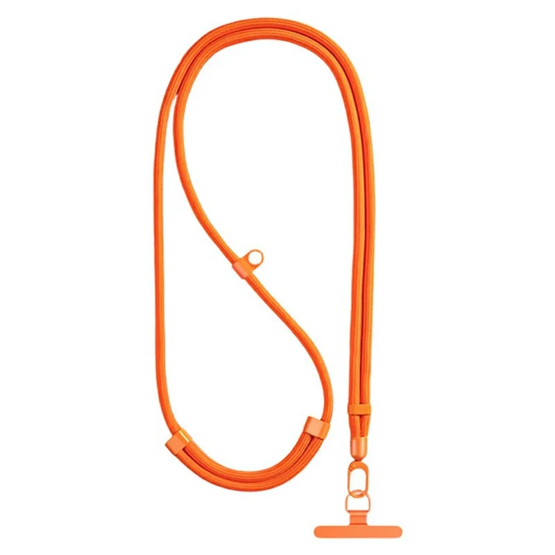 80 - 150cm Adjustable Phone Lanyard Neck Strap Crossbody Long Strap with Silicone Hanging Hole - Orange