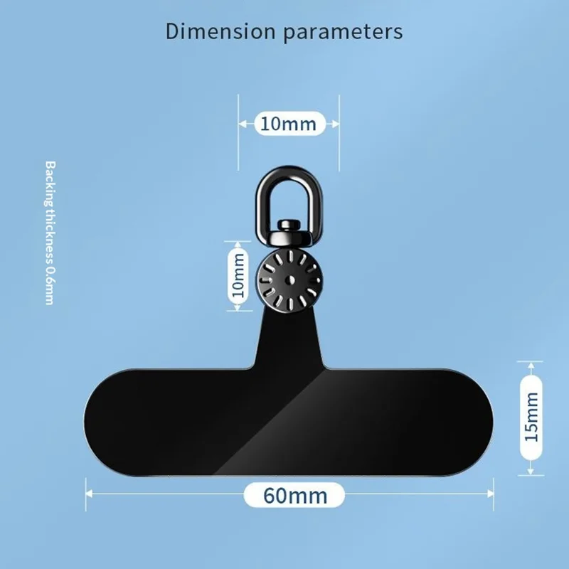 Phone Lanyard Connector 360° Rotation Anti-Lost TPU Tether Tab Strap Adapter with Metal Ring - Silver Dial Plate / Yellow