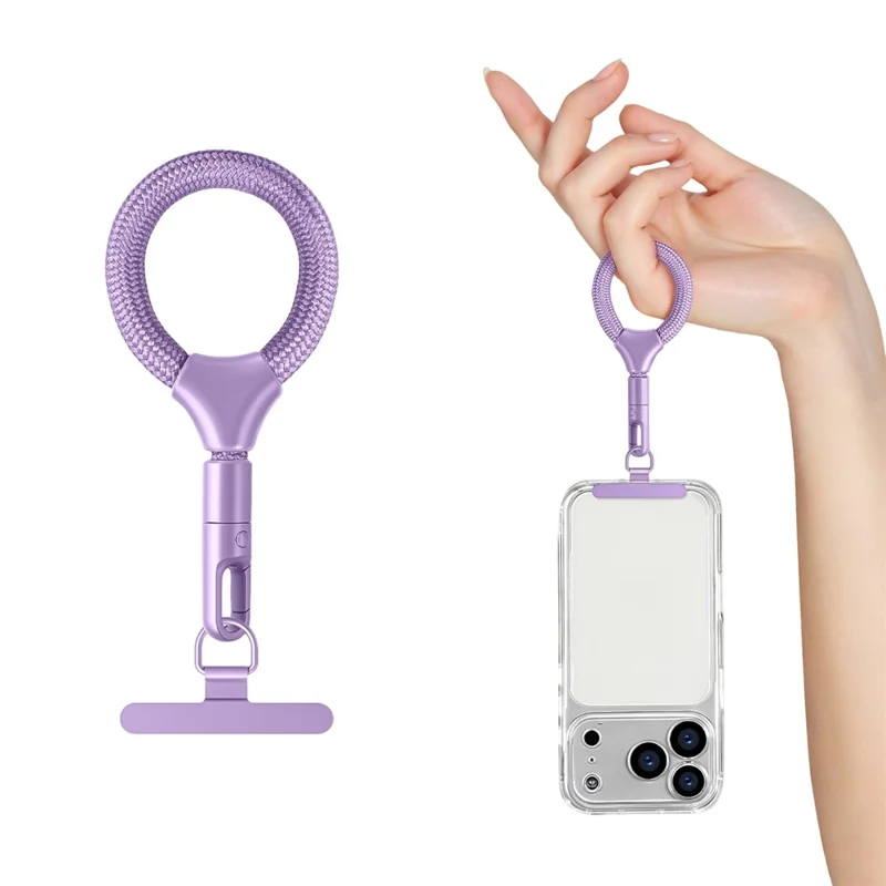 9 cm Handy-Schultergurt mit selbstsichernder Metallschnalle, Diebstahlschutzgurt mit Befestigungsschlaufe - Lila Lila