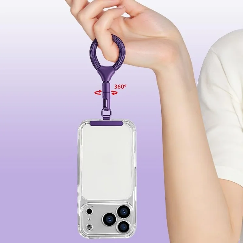 9 cm Handy-Schultergurt mit selbstsichernder Metallschnalle, Diebstahlschutzgurt mit Befestigungsschlaufe - Lila Lila