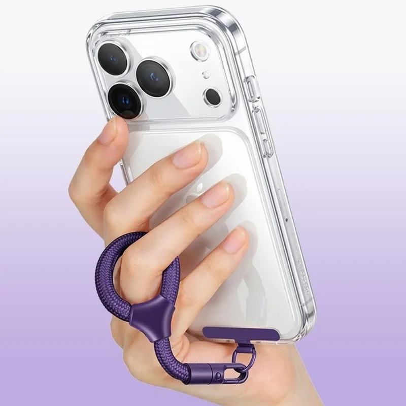 9 cm Handy-Schultergurt mit selbstsichernder Metallschnalle, Diebstahlschutzgurt mit Befestigungsschlaufe - Lila Lila