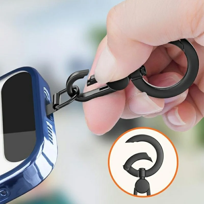 Phone Lanyard Tether Tab 360° Rotating Anti-tangling Detachable Ring Hook Stainless Steel Patch Strap Connector - Round Ring Holder / Lilac Purple