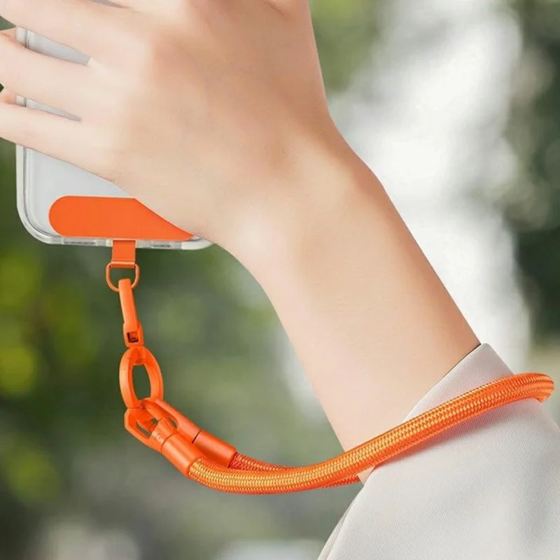 Phone Lanyard Tether Tab 360° Rotating Anti-tangling Detachable Ring Hook Stainless Steel Patch Strap Connector - Round Ring Holder / Lilac Purple