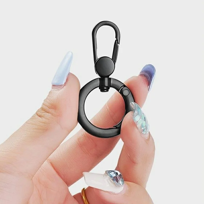 Phone Lanyard Tether Tab 360° Rotating Anti-tangling Detachable Ring Hook Stainless Steel Patch Strap Connector - Round Ring Holder / Lilac Purple