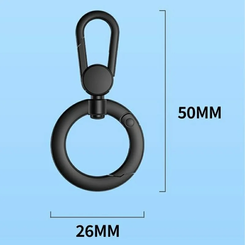 Phone Lanyard Tether Tab 360° Rotating Anti-tangling Detachable Ring Hook Stainless Steel Patch Strap Connector - Round Ring Holder / Lilac Purple