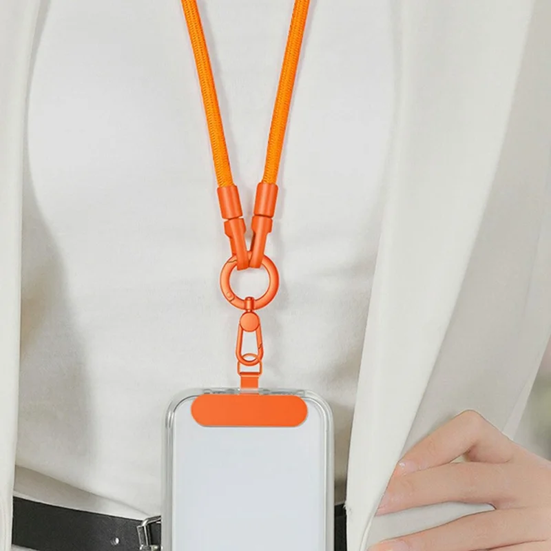 Phone Lanyard Tether Tab 360° Rotating Anti-tangling Detachable Ring Hook Stainless Steel Patch Strap Connector - Round Ring Holder / Matcha Green