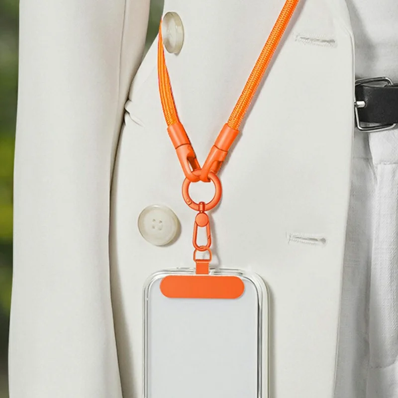 Phone Lanyard Tether Tab 360° Rotating Anti-tangling Detachable Ring Hook Stainless Steel Patch Strap Connector - Round Ring Holder / Matcha Green