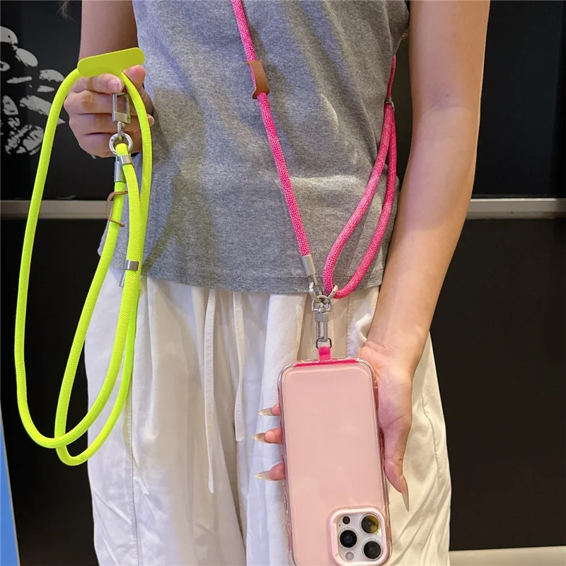 150 cm Verstellbarer Umhängeschnur für Handy, Verstärkter Geflochtener Nylon-Halsbandriemen mit Befestigungsschlaufe - Design 1