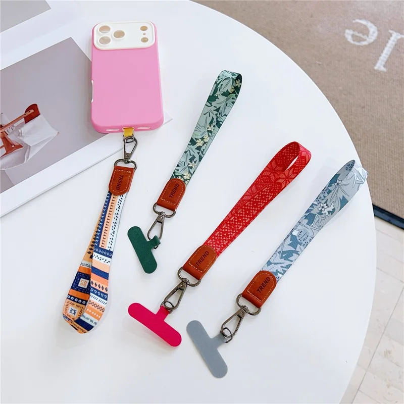 Tracolla per Telefono Vintage da 15 cm in Nylon con Gancio a T - Accessori per Cellulari - Stile 1