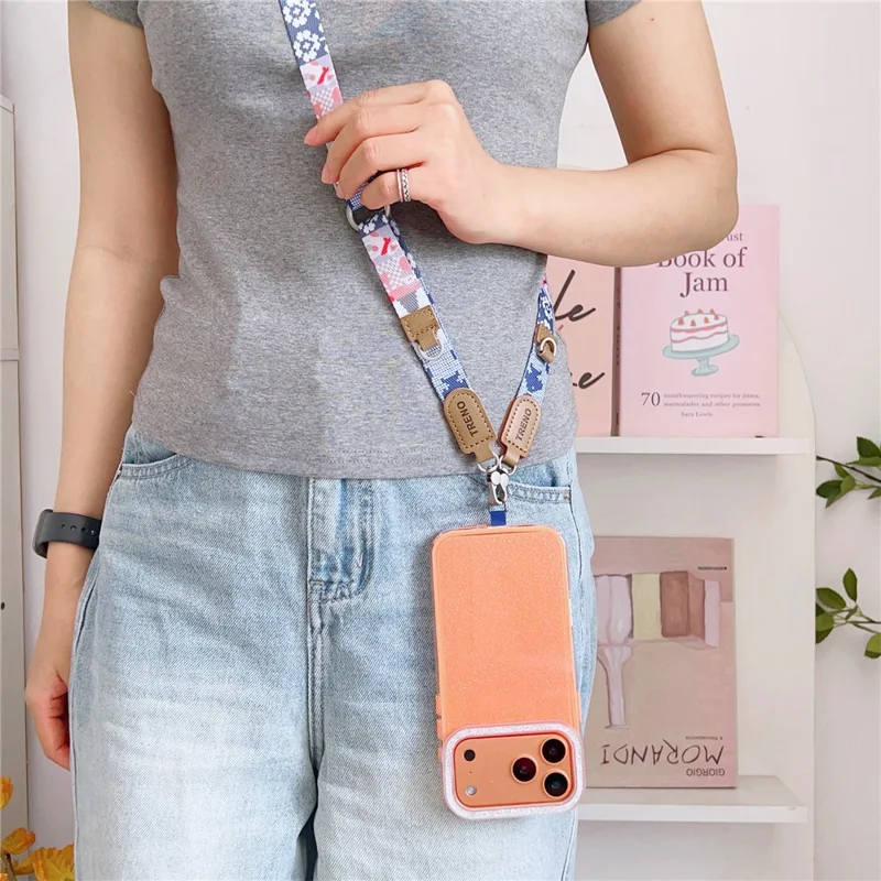 70 cm Retro-Handygurt Verstellbarer Umhängeriemen Hals- und Schultergurt Handy-Anhänger mit Befestigungsschlaufe – Stil 1
