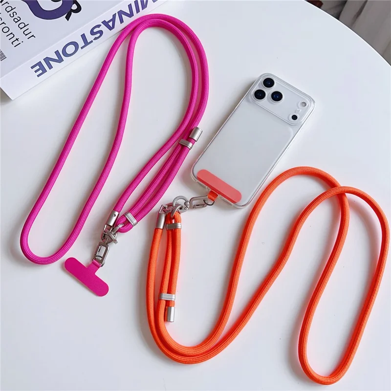 75 cm Handy-Schlüsselband 8 mm Durchmesser Verstellbares Geflochtenes Nylonseil mit Befestigungshaken für Mobiltelefon - Design 1
