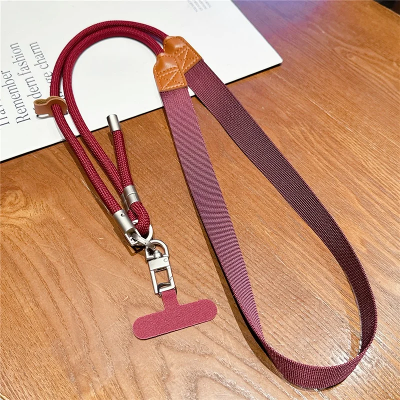 80 cm Verstellbare Handy-Schlaufe Geflochtenes Nylonseil mit Befestigungshaken Breites Mobiles Halsband - Stil 1
