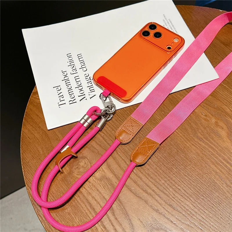 80 cm Verstellbare Handy-Schlaufe Geflochtenes Nylonseil mit Befestigungshaken Breites Mobiles Halsband - Stil 1