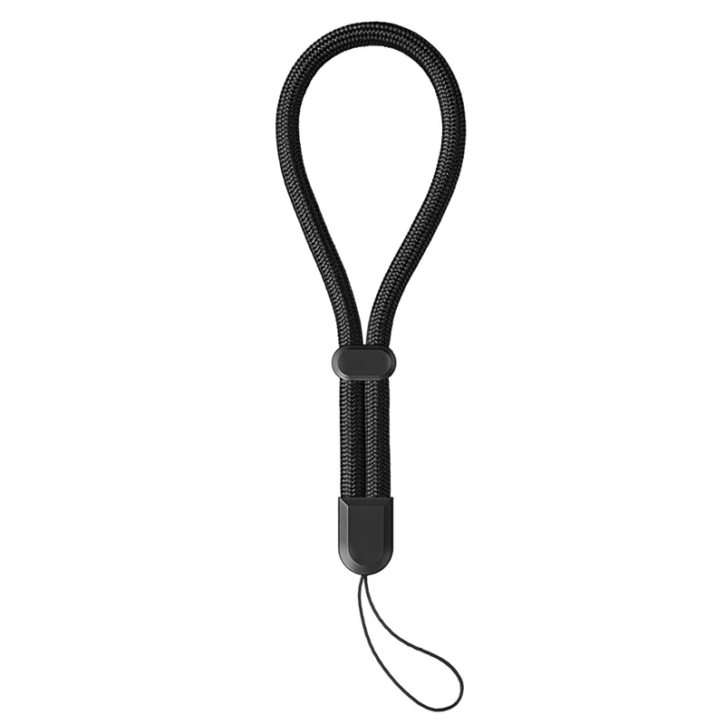 Llavero para Teléfono de 30 cm, Cuerda de Poliéster de 6 mm, Correa de Muñeca con Cierre Automático y Protección Cuadrada para Teléfono, Cámara, Auriculares - Negro