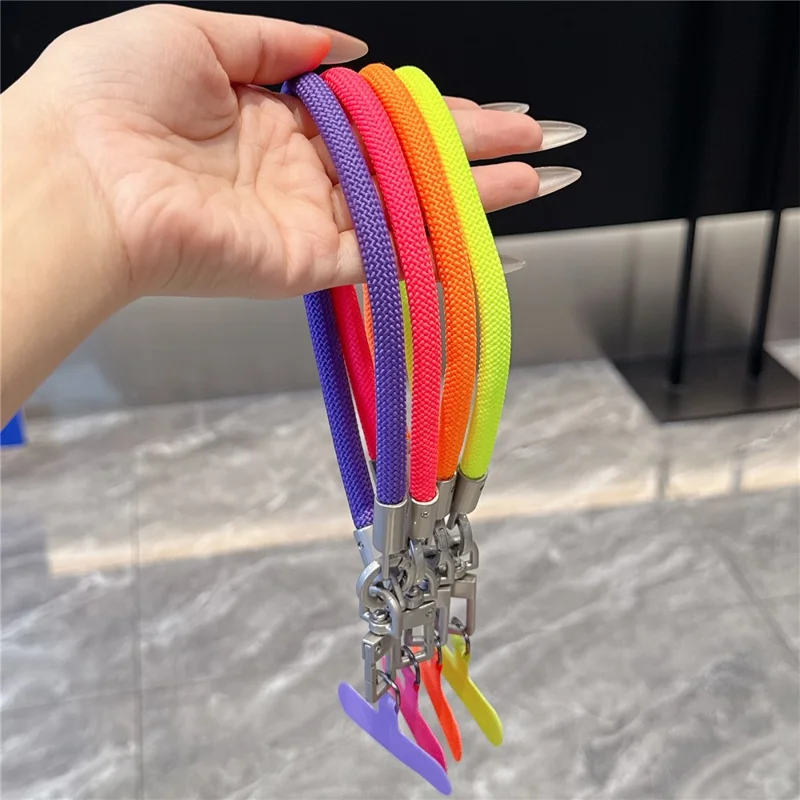 Portachiavi per Lanyard 26 cm con Cordino Intrecciato e Tappetino di Fissaggio Anticaduta per Telefono - Stile 1
