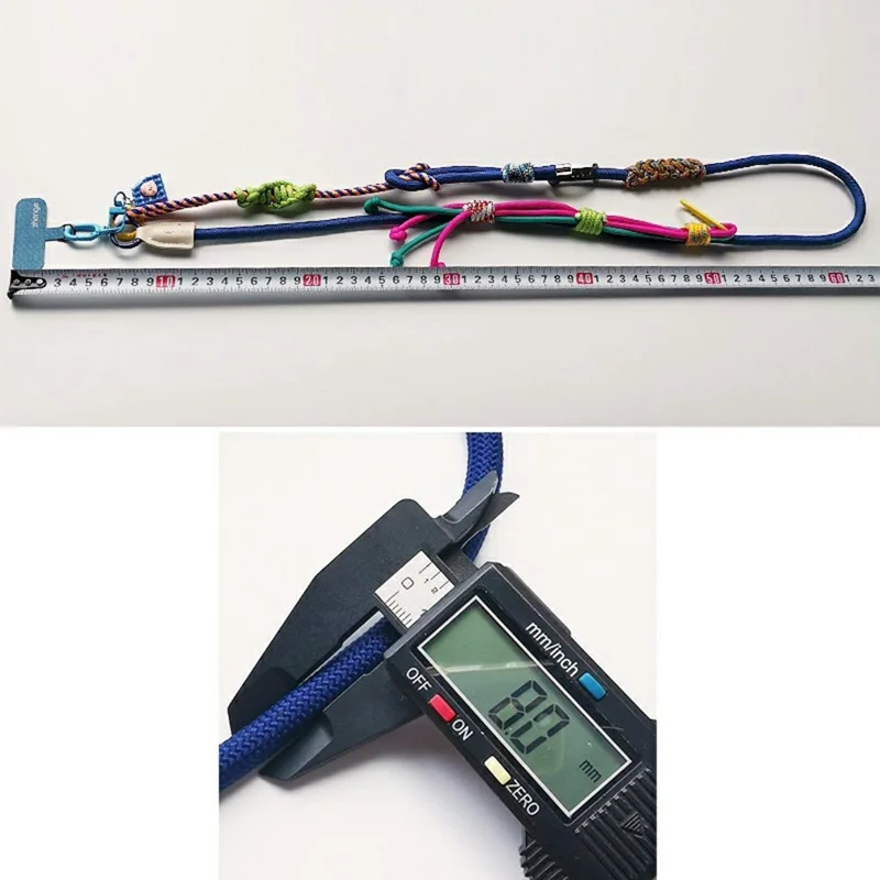 120cm Crossbody Phone Lanyard 3-in-1 Adjustable Neck Strap Wrist Strap with Mini Storage Pouch / Tether Tab - Orange+Colorful