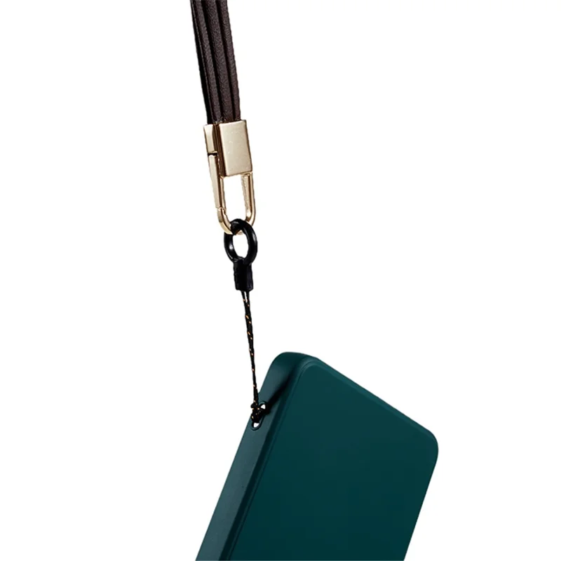 45cm Leather Neck Strap for Name Tag / Keys Universal Cell Phone Case Hanging Neck Lanyard - Dark Brown