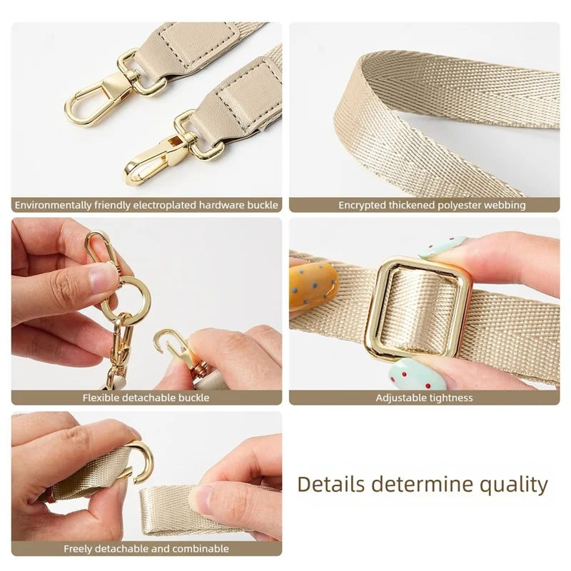 150cm 3-in-1 Crossbody Phone Lanyard Adjustable Polyester Flat Webbing Neck Strap Wrist Rope with Metal Buckles - Orange
