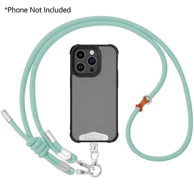 180cm Phone Strap Adjustable Crossbody Lanyard Braided Nylon Neck Strap with Tether Tab - Baby Blue