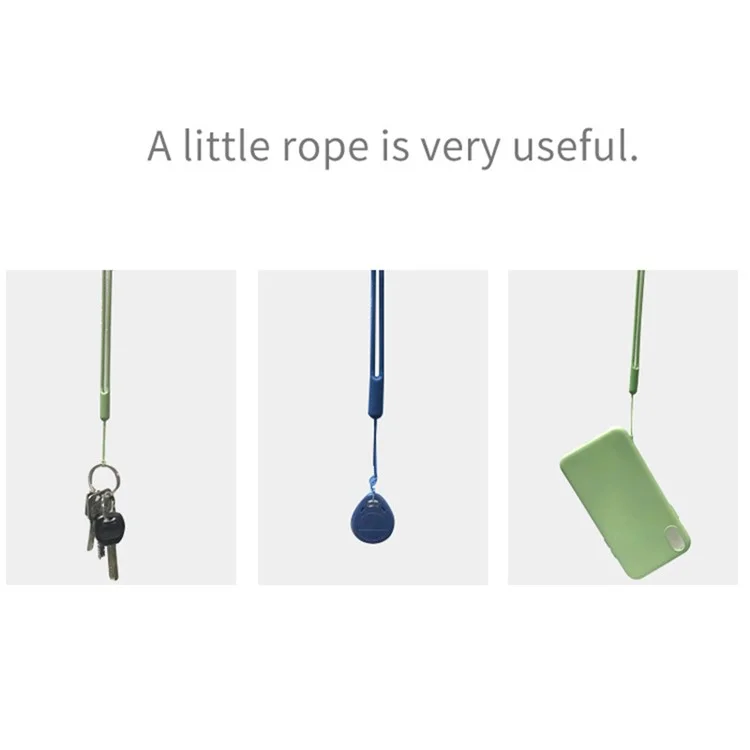 Sangle de poignet pour téléphone, appareil photo, clés, porte-clés, lanière de téléphone en silicone - Vert minuit
