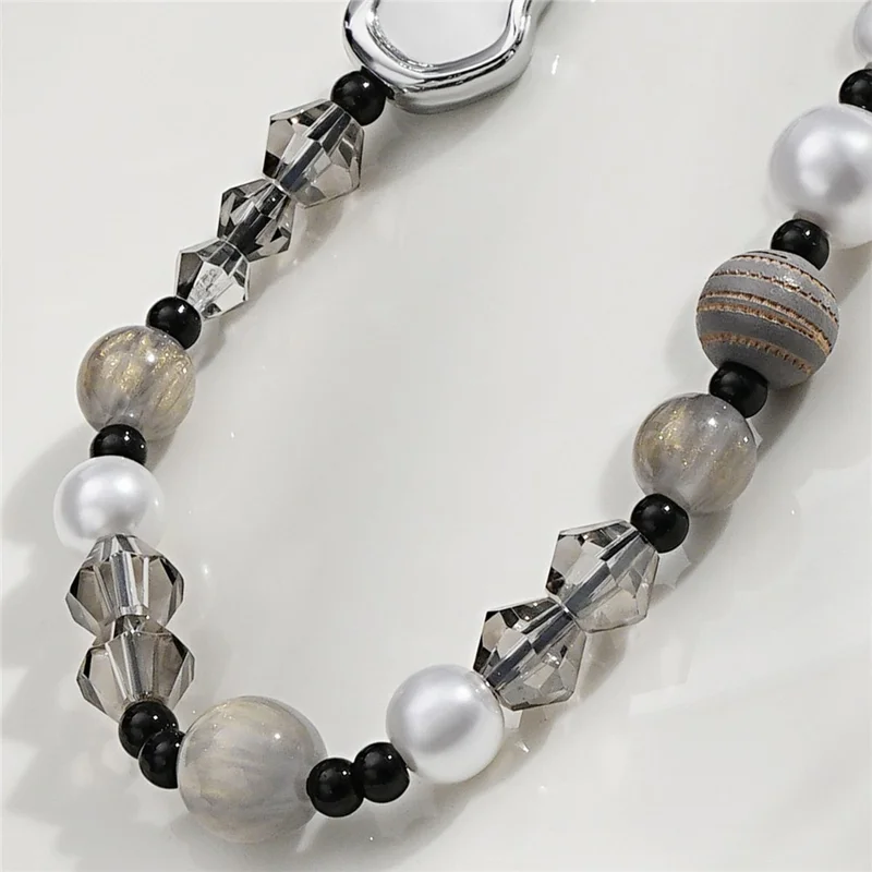 17cm Phone Chain Butterfly Pearl Beaded Lanyard Anti-Lost Phone Strap for Decorative Accessory
